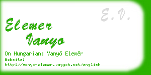 elemer vanyo business card