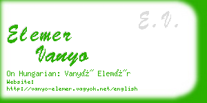 elemer vanyo business card